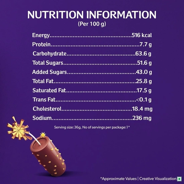 Cadbury Dairy Milk Crackle Chocolate Bar, 36 grams