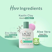 Lacto Calamine Face Lotion | 120ml | Daily Moisturizer For Face - Combination To Normal Skin | Kaolin Clay & Aloe Vera | Abosrbs Excess Oil | Fights Pimples, Darkspots & Blackheads | Body Lotion - 60ml