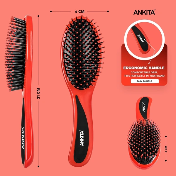 ANKITA Hair Brush with Nylon Bristle, All-Purpose (AP-120) by Chhavi Creation, Multicolor