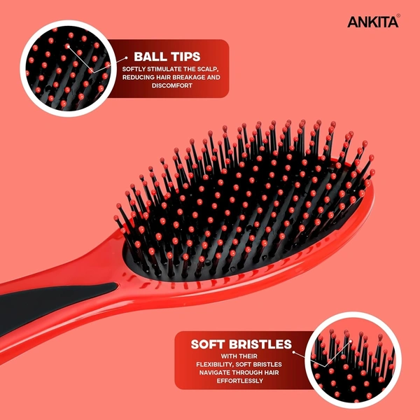 ANKITA Hair Brush with Nylon Bristle, All-Purpose (AP-120) by Chhavi Creation, Multicolor