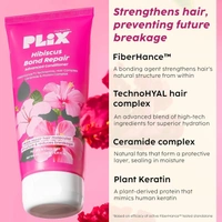 PLIX - THE PLANT FIX - Hibiscus Bond Repair Shampoo (200ml) + Conditioner (175ml) | Repairs Molecular Structure & Reduces Breakage | FiberHance™ & TechnoHYAL Hair Complex