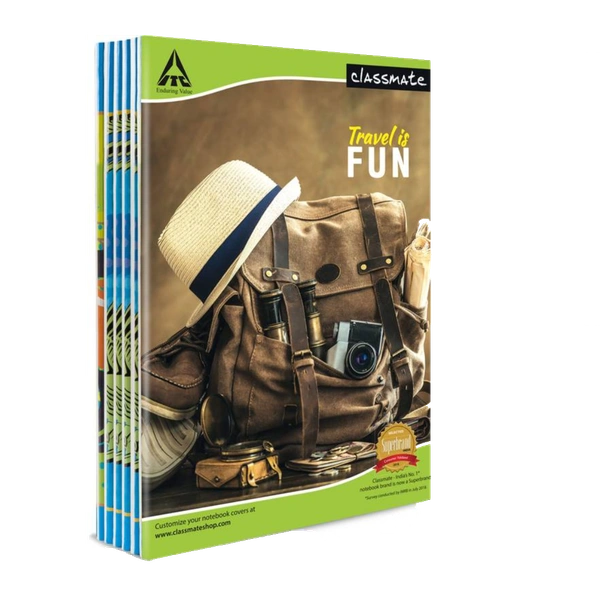 Classmate Notebook A4Size  Notebook Single Line -172 Pages -Multicolor, Pack of 6)