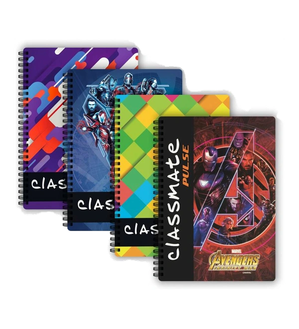 Classmate Pulse 1 Subject (240 X 180 mm) Spiral B5 Notebook Single Line 180 Pages  (Pack of 4 Notebooks)