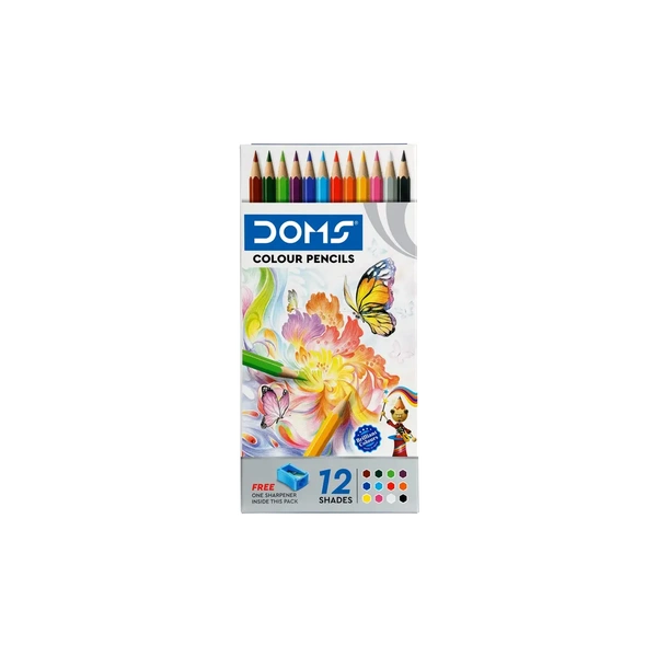 DOMS FSC- 12 Shades Round Shaped Color Pencils(12 pieces)