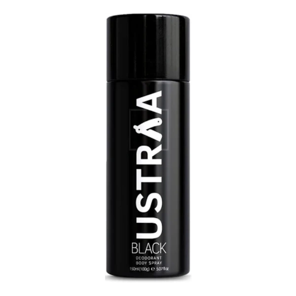 USTRAA Black  Deodorant Spray - For Men - 150 ML