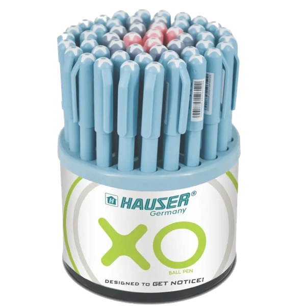 HAUSER XO 0.6 mm Tumbler | Minimalistic Design | Smooth Writing Ball Pen  (Pack of 50, Ink Color - Blue, Black & Red)