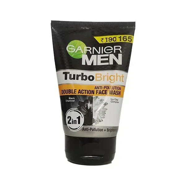 Garnier Men Turbo Bright Anti-Pollution Double Action Face Wash 100 g - 100gm, 2