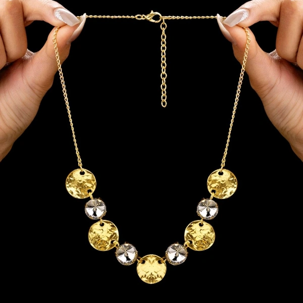 Crystal-Necklace Set With Earrings