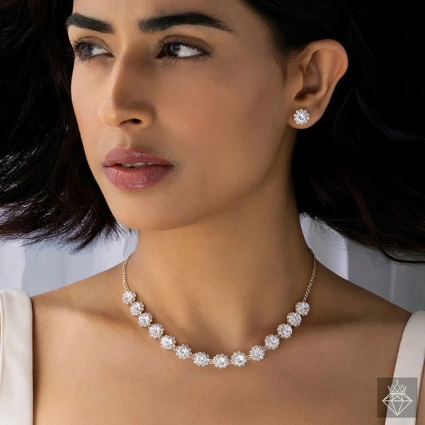 Solitaire Necklace Set With Earrings
