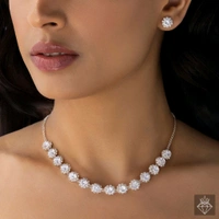 Solitaire Necklace Set With Earrings