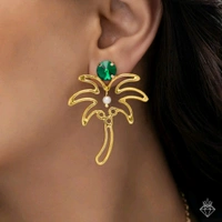 Palm Tree Necklace Set With Earrings