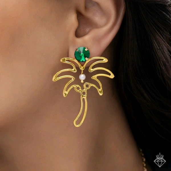 Palm Tree Necklace Set With Earrings
