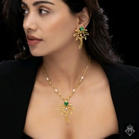 Palm Tree Necklace Set With Earrings