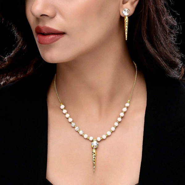Anti-Tarnish Necklace Set With Earrings