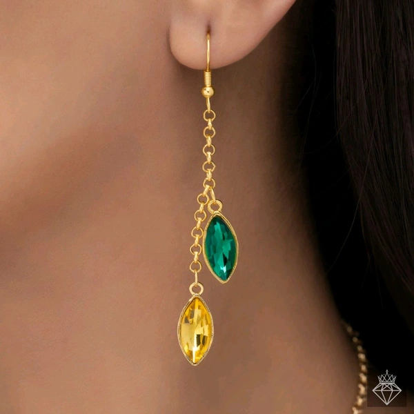 Anti-Tarnish Multicoloured Crystal Necklace Set With Earrings