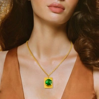 Emerald Necklace Set With Earrings.
