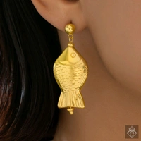 Tarnish Fish Necklace Set With Earrings