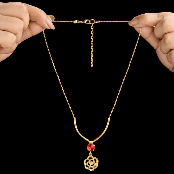 Anti-Tarnish Flower Necklace Set With Earrings