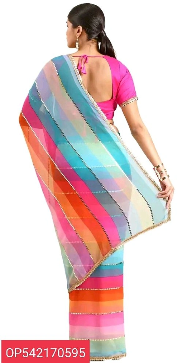 Vibrant Printed Chiffon Saree