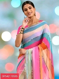 Vibrant Printed Chiffon Saree