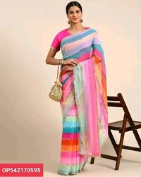 Vibrant Printed Chiffon Saree