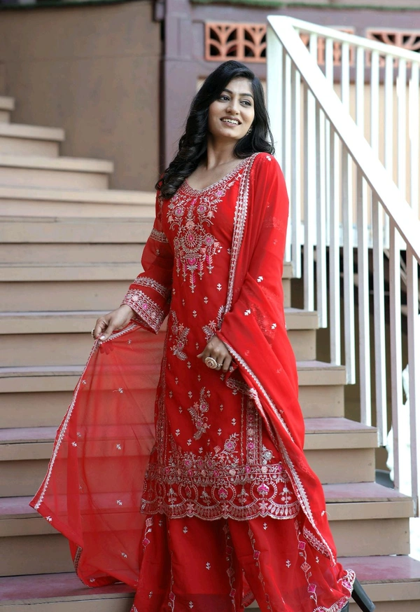 Kurti Plazzzo Dupatta Set 