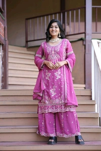 Kurti Plazzzo Dupatta Set 