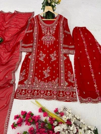 Kurti Plazzzo Dupatta Set 