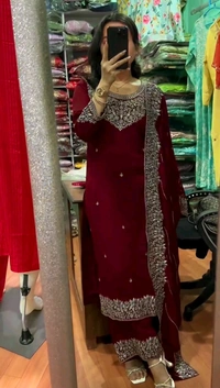 Silk Kurti Plazzo & Dupatta 
