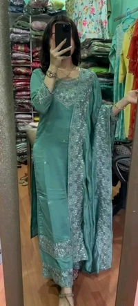 Silk Kurti Plazzo & Dupatta 