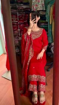 Silk Kurti Plazzo & Dupatta 