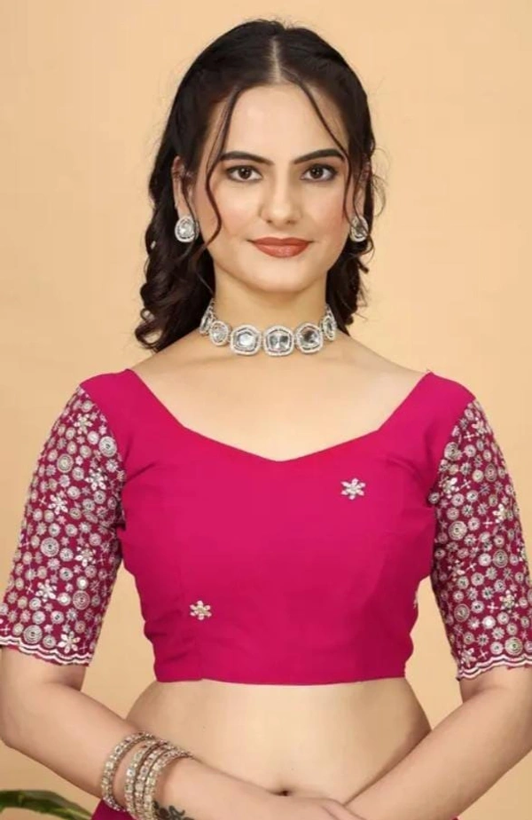 GEORGETTE SAREE WITH LACE MATCHING BLOUSE PIECE