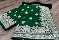 HEAVY SILVER EMBROIDERY WORK WITH BLOUSE 