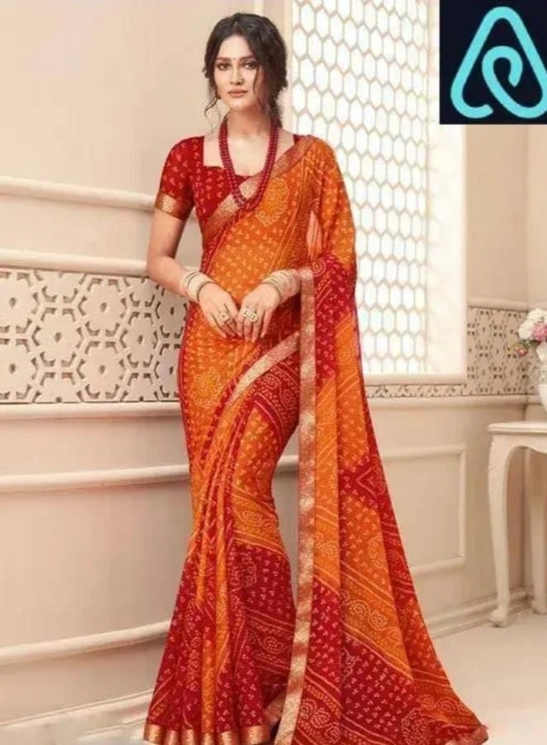 AMAZING GEORGETTE SAREE WITH RUNNING BLOUSE 