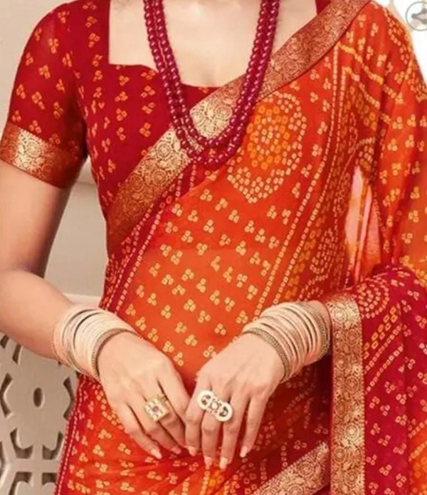 AMAZING GEORGETTE SAREE WITH RUNNING BLOUSE 
