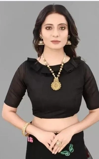 SELF DESIGN NET SAREE (BLACK)