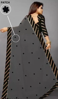 GEORGETTE SAREE WITH STONE AND CROSS LINING SAREE