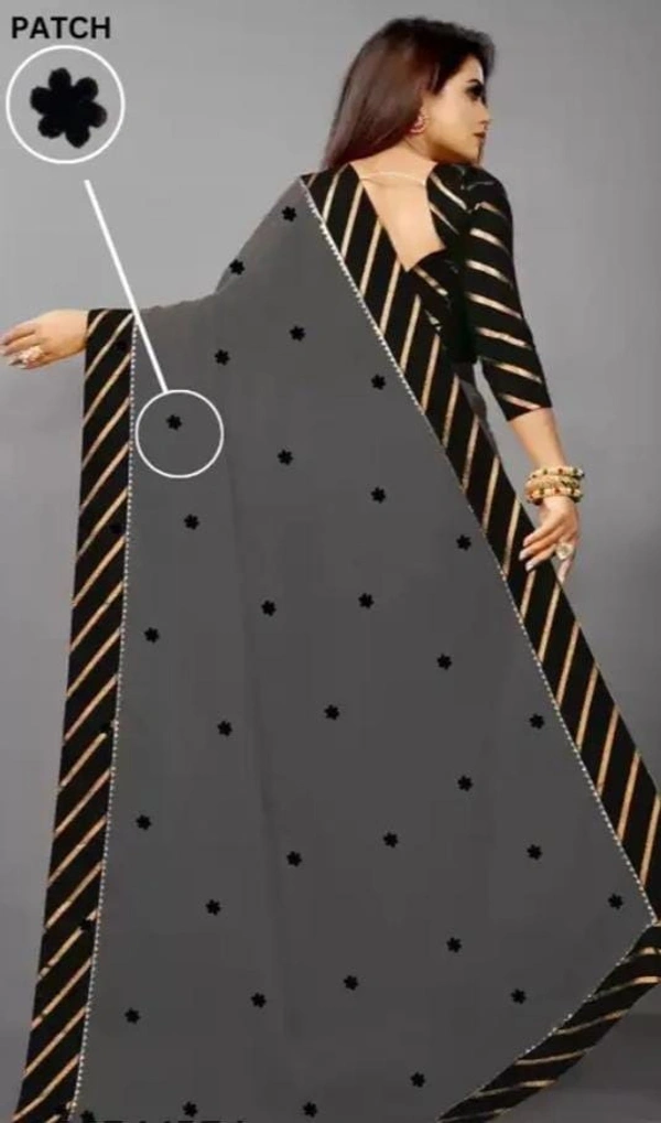 GEORGETTE SAREE WITH STONE AND CROSS LINING SAREE