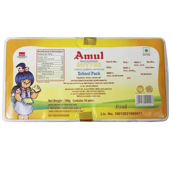 Amul Butter School Pack - 100g (10pcs ??10g)