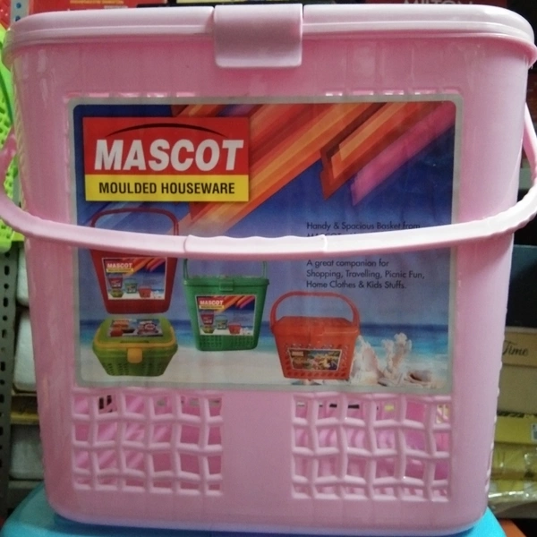 Mascot Plastic Basket - Pink, Blue, Green