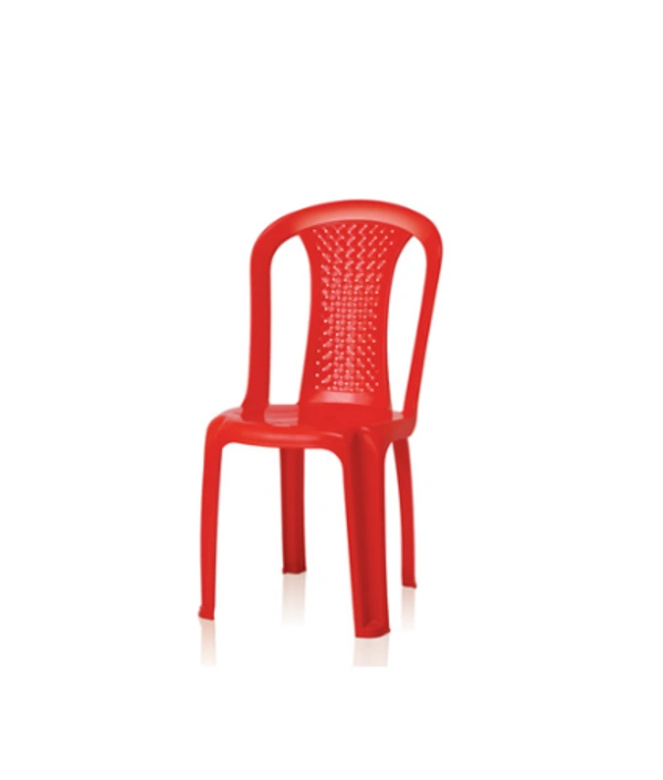 Nice Without Handle Plastic Chair - Normal, Red & Brown