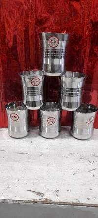 Steel Glass - 9.3 CM height,7.7cm Diameter
