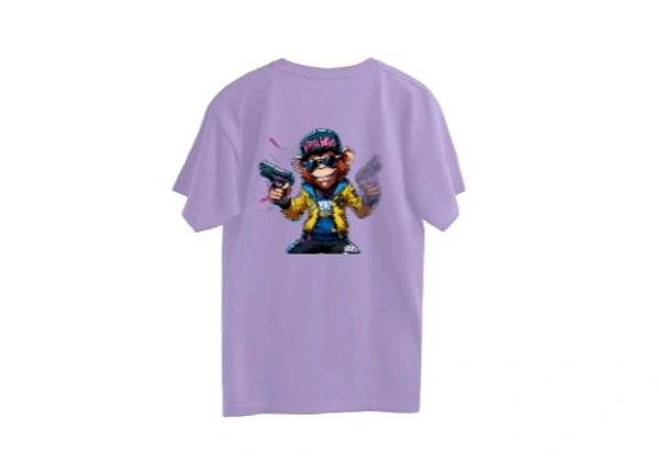 Oversized Printed T-shirt - Heliotrope, M