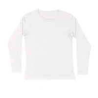 Full Sleeve T-shirts In White Color - White, XXL
