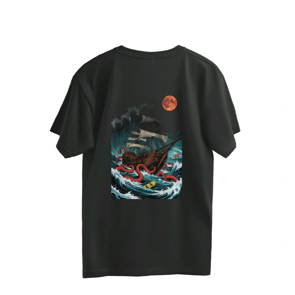 Printed Oversized  T-shirt  in Black Colour  - Black, S