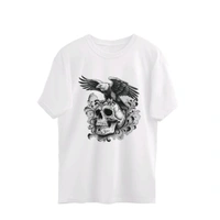 Skull Series Printed Oversized T-Shirt  - White, XXL
