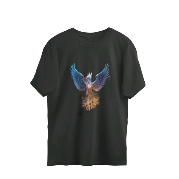 Falcon Series Printed Oversized  T-Shirt  - Black, M