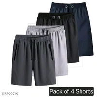Men Strecheble Cotton Shorts In  - Navy Blue, XXL