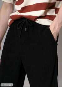 Men's  Caudray Fabric Casual Trousers   - Black, M