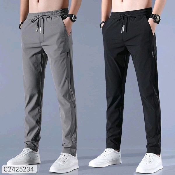 Men Strecheble Lowers Combo Of 2 - Black, S